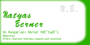 matyas berner business card